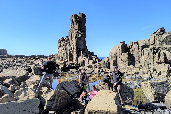 Erupting Blowholes and Ancient Rainforests SOUTH COAST OF SYDNEY PRIVATE TOUR - Minnamurra cliff walk near the Kiama Coast Walk: waves, river, and Stack Island