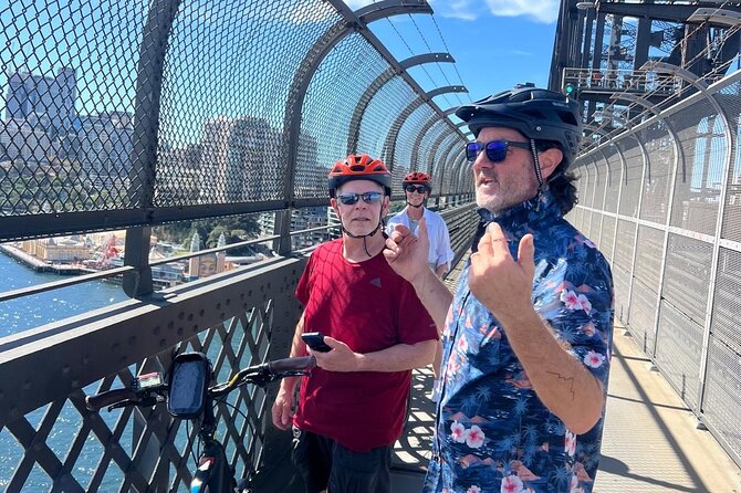 Guided Electric Bike Tour of Sydney with Bluetooth helmets - Sydney Harbour Bridge by bike: the bucket-list moment