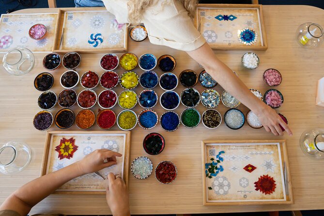 Mosaic Art Classes Sydney: Turkish Lamp Workshop - From glass pieces to a candle holder: the Turkish mosaic process step by step