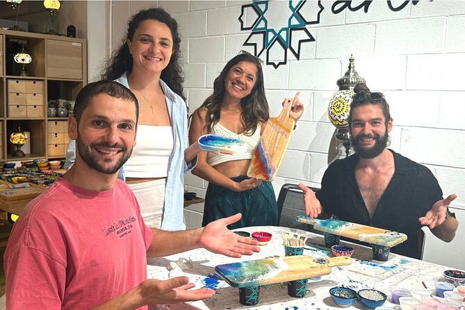 Resin Art Classes Sydney: Cheeseboards & Coasters - All Supplies Included: Epoxy Resin, Pigments, and Resin Tools