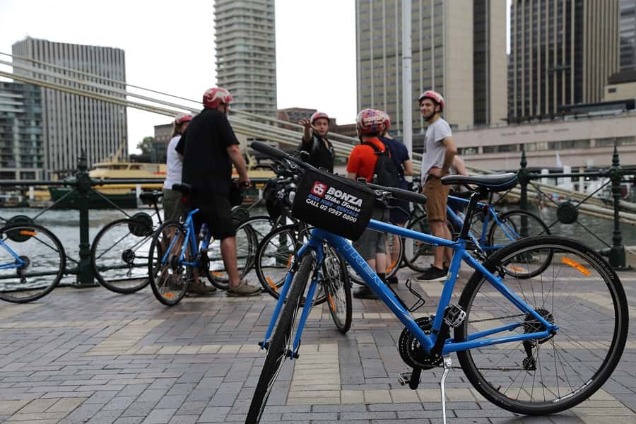 Scenic Sydney Harbour Bridge Bicycle Ride - Start in The Rocks at Bonza HQ: Getting Ready Fast