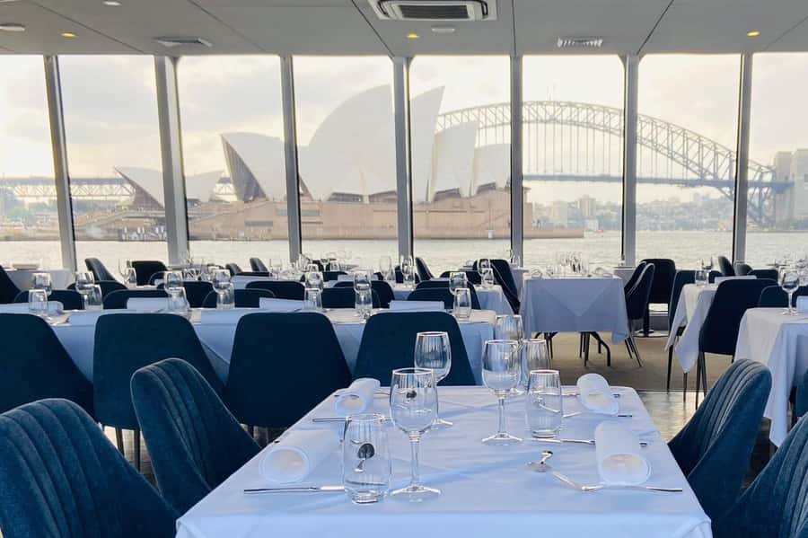 Sydney Harbour Lunch Cruise: 360° Glass Boat Views & Buffet - Entering the cruise: a glass-boat lunch that starts in comfort