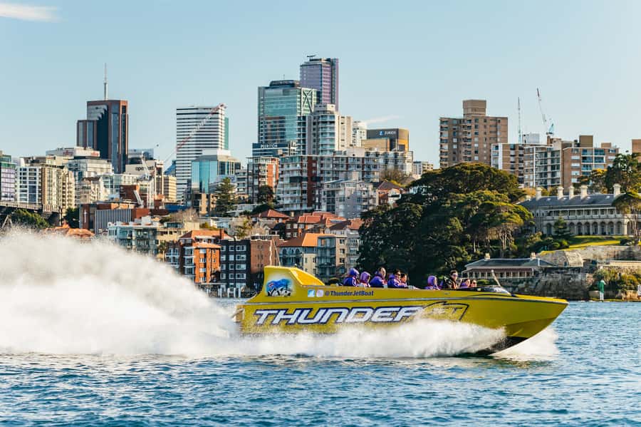 Sydney Harbour: Thunder Thrill Jet Boat Ride - Gear Up for the Splash: life jacket, poncho, lockers, and the reality check