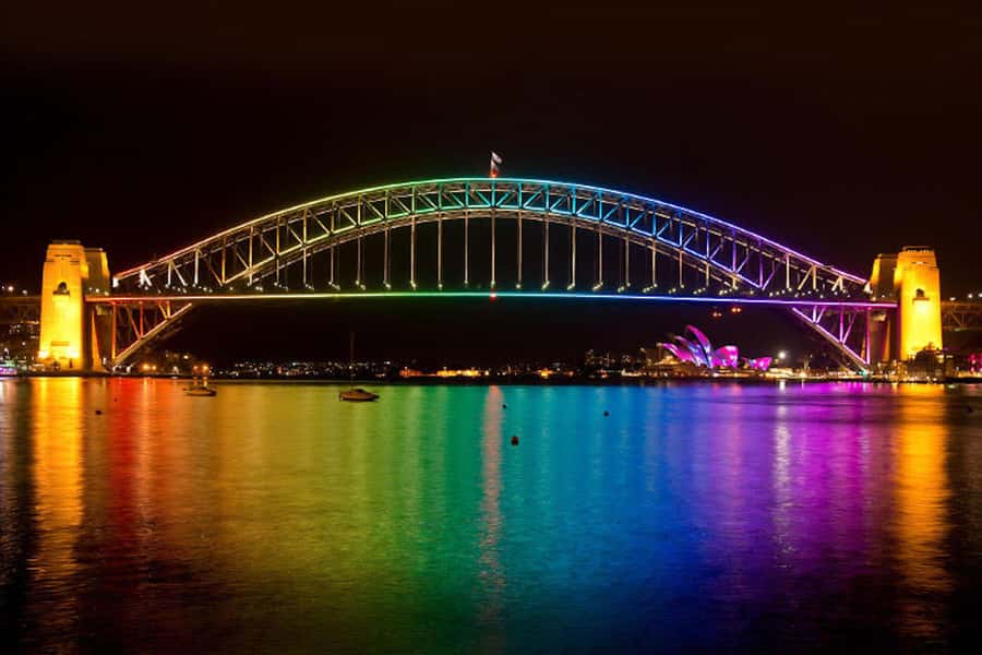 Sydney: Intimate Vivid Harbour Cruise with Canapes - Opera House and Harbour Bridge at night: the viewing angles you’re paying for